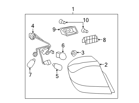 2007 Saturn Aura Diode Assembly, Tail Lamp (R.H.) Diagram for 15278907