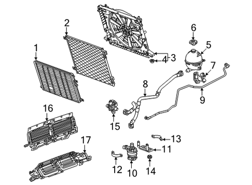 2022 GMC Hummer EV Pickup Radiator & Components Diagram