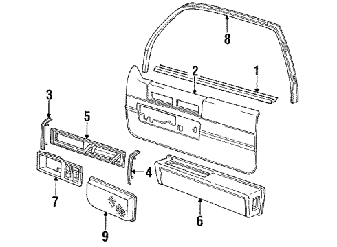 1989 Cadillac Fleetwood SEALING STRIP, Front Door Window Channel Diagram for 20330818