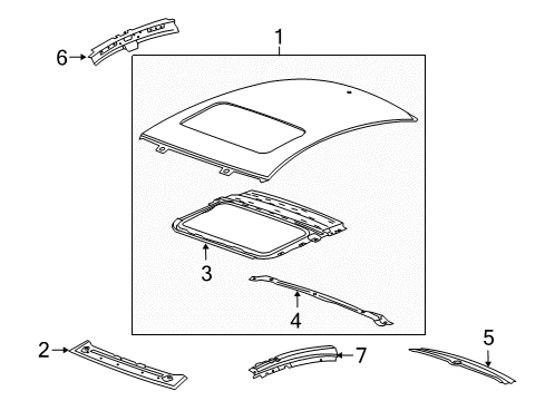 2014 Buick Regal Roof & Components Diagram