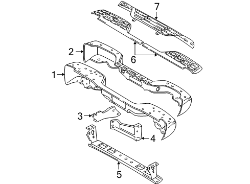 2004 GMC Yukon XL 1500 Rear Bumper Diagram 1 - Thumbnail