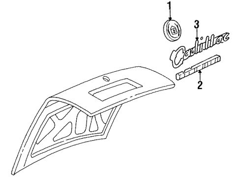 1995 Cadillac DeVille Trunk Lock Emblem Diagram for 25636491