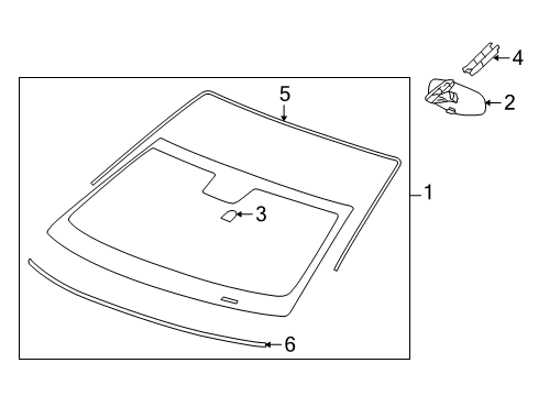 2014 Chevy Camaro Windshield Glass, Reveal Moldings Diagram