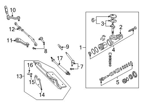 2001 Oldsmobile Bravada P/S Pump & Hoses, Steering Gear & Linkage Diagram 3 - Thumbnail