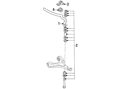 1995 Buick LeSabre Stabilizer Bar & Components - Front Diagram