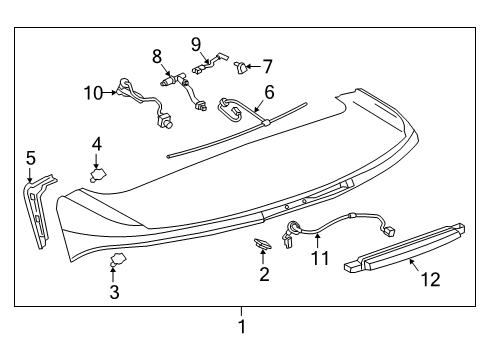 2022 Cadillac XT6 Rear Spoiler Diagram