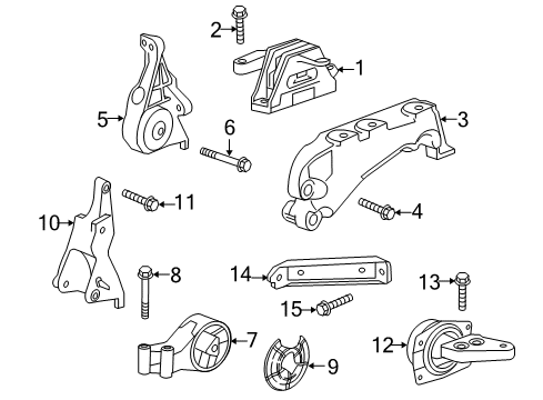 2014 Chevy Impala Shield, Engine Mount Heat Diagram for 22773477