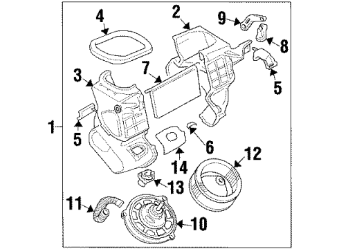 1998 Chevy Metro Motor Asm,Blower (On Esn) Diagram for 91173548