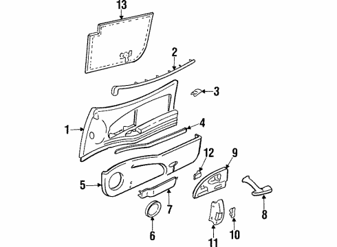 1993 Buick Skylark Door & Components Diagram