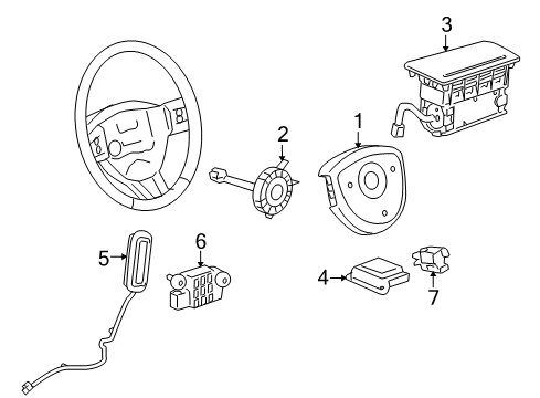 2005 Buick Terraza Airbag,Steering Wheel Diagram for 25946587