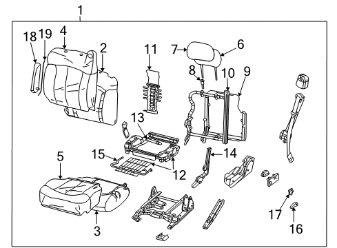 2004 Chevy Avalanche 1500 Front Seat Components Diagram 4 - Thumbnail