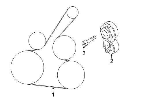 2018 Chevy City Express Bolt,Drive Belt Tensioner Diagram for 19318087