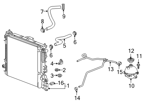 2021 Cadillac XT6 Radiator & Components Diagram 4 - Thumbnail