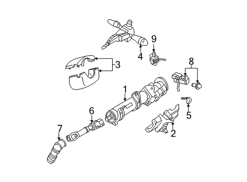 1997 Chevy Malibu Steering Column, Steering Wheel Diagram 1 - Thumbnail