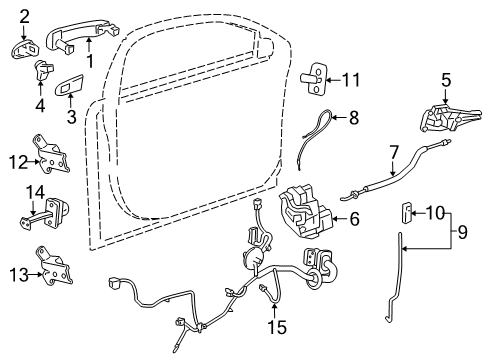 2018 Chevy Cruze Front Door - Lock & Hardware Diagram