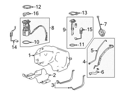 2013 GMC Terrain Fuel System Components, Fuel Delivery Diagram