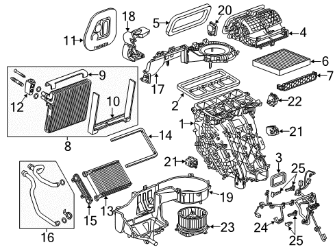 2013 Cadillac XTS Climate Control Unit Temperature Fan Heater Air Conditioner Diagram for 13589027