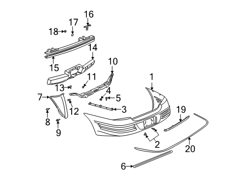 2003 Pontiac Bonneville Rear Bumper Diagram