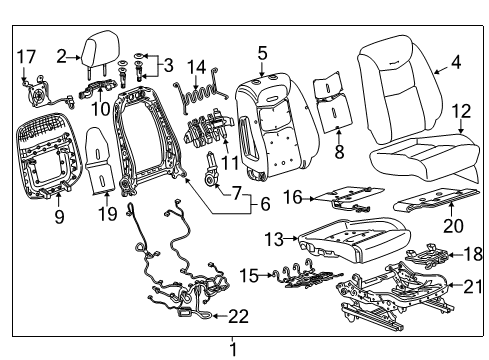 2018 Cadillac XT5 Cover Assembly, F/Seat Cush *Plum Diagram for 84396159