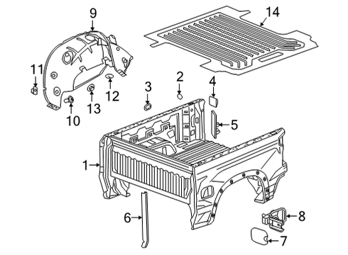 2022 Chevy Silverado 2500 HD Pick Up Box Diagram 1 - Thumbnail