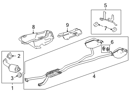 2011 Cadillac CTS Exhaust Components Diagram 2 - Thumbnail