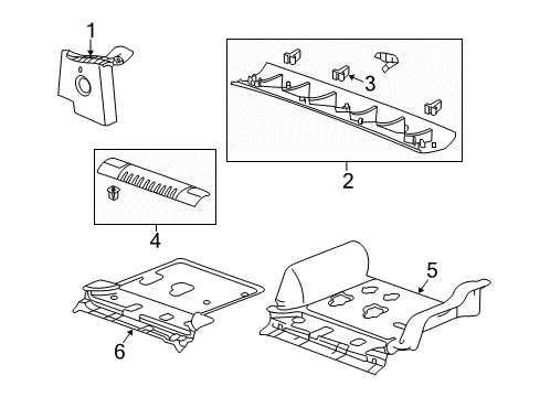 2009 Hummer H2 Insulator Assembly, Floor Panel Rear Diagram for 25821206