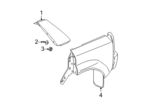 2002 Saturn Vue Exterior Trim - Quarter Panel Diagram