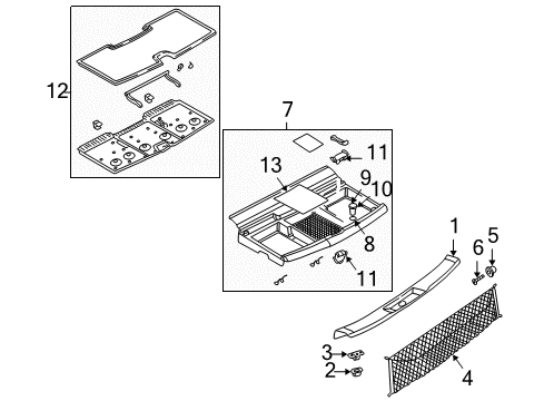 2005 Pontiac Montana Interior Trim - Rear Body Diagram 1 - Thumbnail