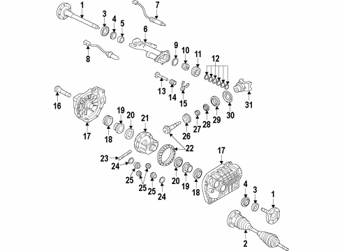 2010 GMC Sierra 1500 Front Axle Shafts & Differential Diagram 1 - Thumbnail