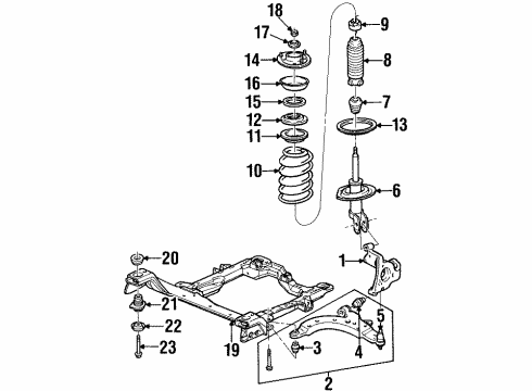 2003 Oldsmobile Silhouette Front Suspension, Control Arm, Stabilizer Bar Diagram 1 - Thumbnail