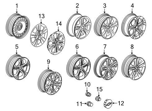 2019 Chevy Cruze Wheel Rim 16 X 4.0, Bt, Steel, Design 1 Diagram for 13383365