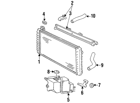 1992 Chevy Lumina Radiator & Components Diagram 3 - Thumbnail