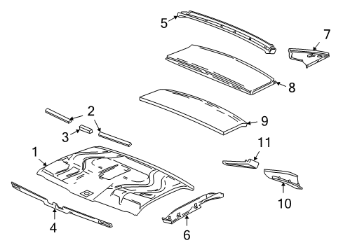 2008 Cadillac XLR Interior Trim - Retractable Top Diagram