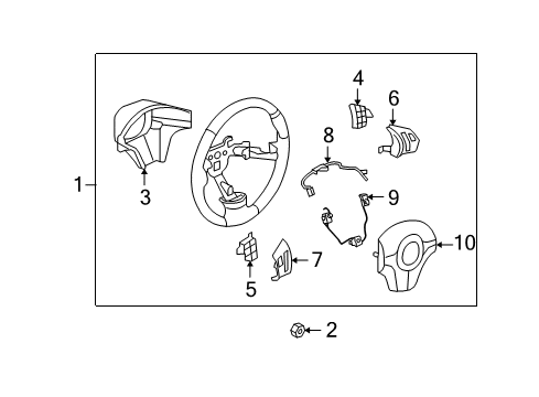 2009 Chevy Malibu Steering Column, Steering Wheel & Trim Diagram 6 - Thumbnail