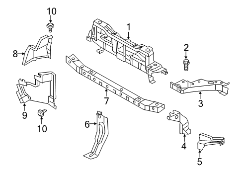 2016 Chevy City Express Extension,Front End Upper Tie Bar Diagram for 19317523