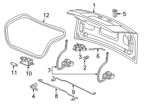 2004 Chevy Malibu Rod, Rear Compartment Lid Hinge Torque Diagram for 22735277