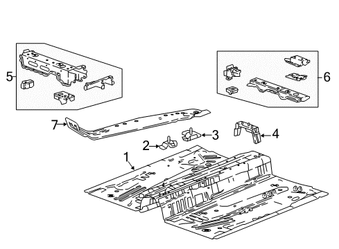 2019 Buick Regal TourX Pillars, Rocker & Floor - Floor & Rails Diagram