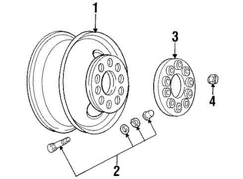 1994 GMC K2500 Wheels, Covers & Trim Diagram 1 - Thumbnail