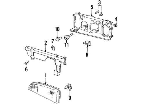 1997 Pontiac Bonneville Headlamps, Electrical Diagram