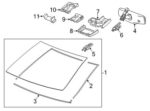 2017 Cadillac ATS Bracket, Engine Wiring Harness Retainer Diagram for 23346183