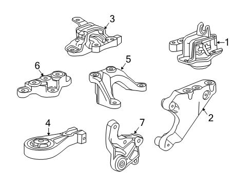 2017 Chevy Spark Engine & Trans Mounting Diagram