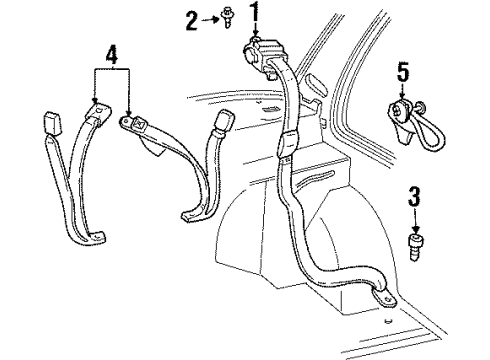 1997 Oldsmobile Cutlass Seat Belt Diagram 2 - Thumbnail