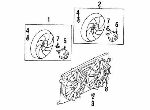 2002 Oldsmobile Aurora Cooling System, Radiator, Water Pump, Cooling Fan Diagram 3 - Thumbnail