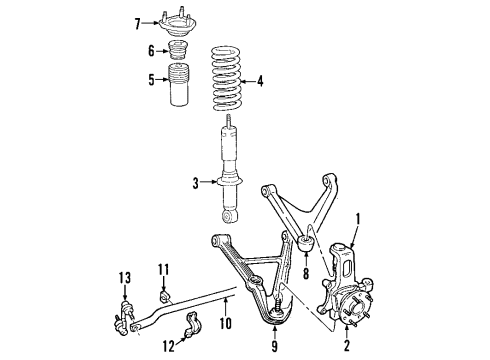 2007 Pontiac Solstice Front Suspension, Control Arm Diagram 3 - Thumbnail