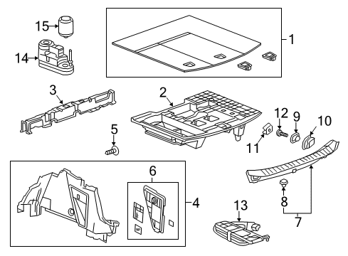 2015 Cadillac ELR Interior Trim - Rear Body Diagram 2 - Thumbnail