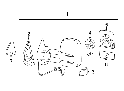 2012 GMC Sierra 2500 HD Outside Mirrors Diagram 2 - Thumbnail