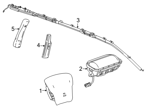 2015 Cadillac Escalade ESV Air Bag Components Diagram 1 - Thumbnail