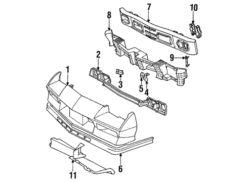 1988 Chevy Camaro Front Bumper Diagram 2 - Thumbnail