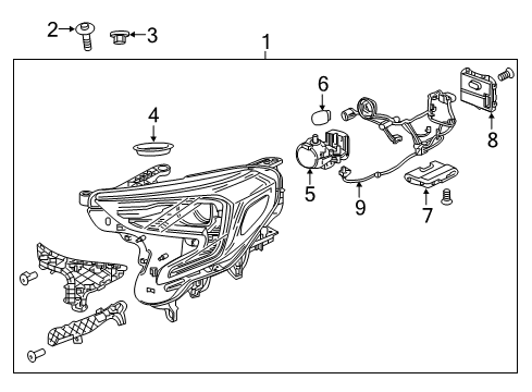 2021 GMC Terrain Headlamp Components Diagram 2 - Thumbnail