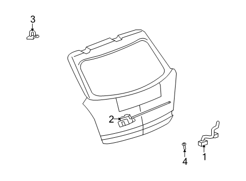 2010 Saturn Vue Lift Gate - Lock & Hardware Diagram